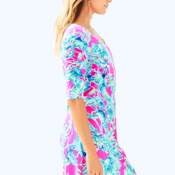 Lajolla dress. Print Raz Berry Lobsters in Love - Picture 3 of 8